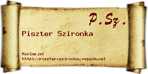 Piszter Szironka névjegykártya